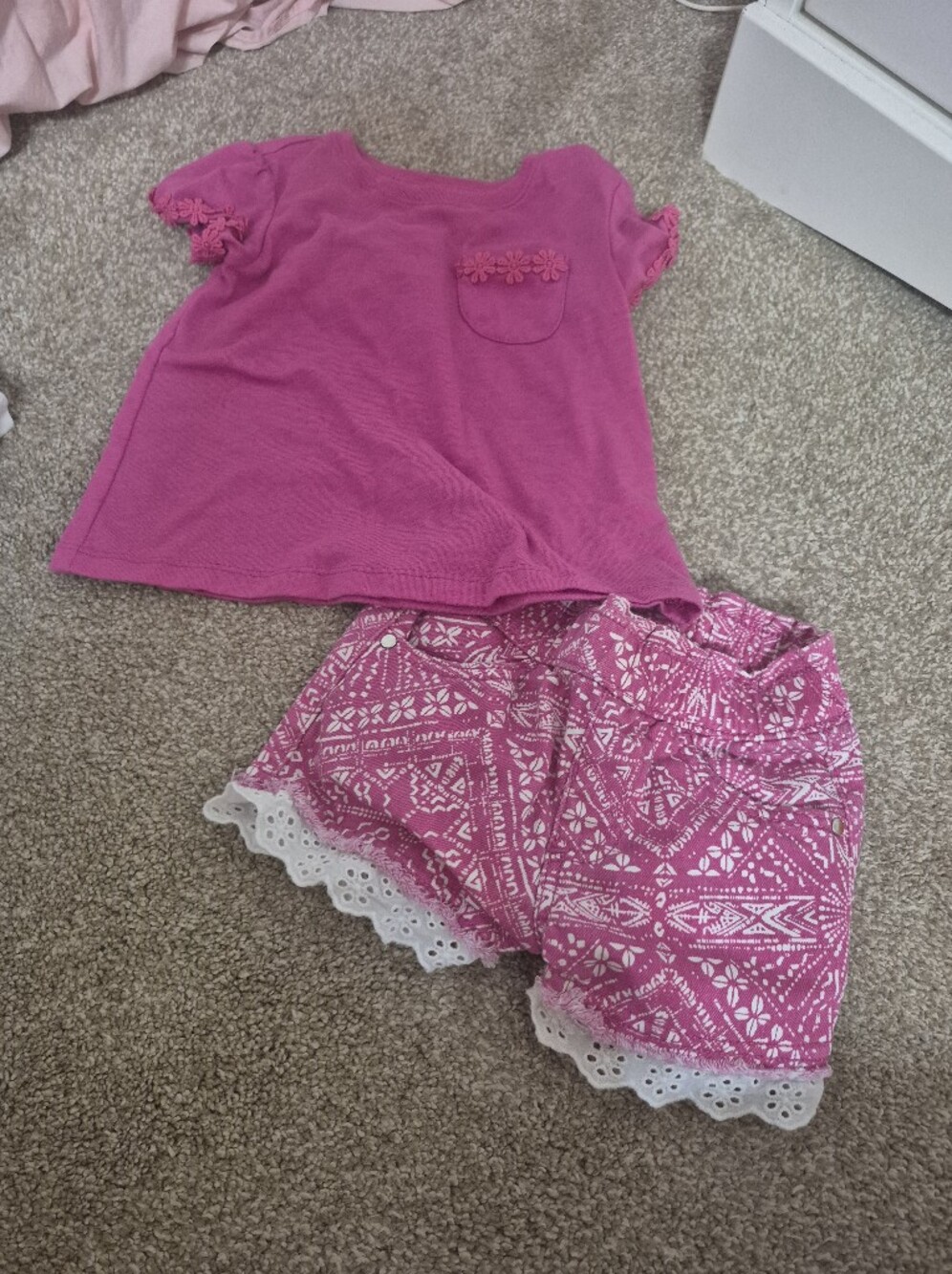 Falls Creek Pink Girls Matching Top and Shorts Set